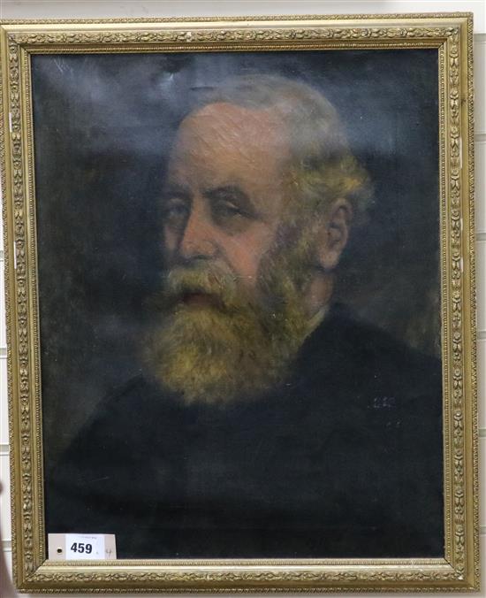 English School c.1914, oil on canvas, Portrait of Reverend J.H. Cardwell, inscribed verso, 52 x 41cm